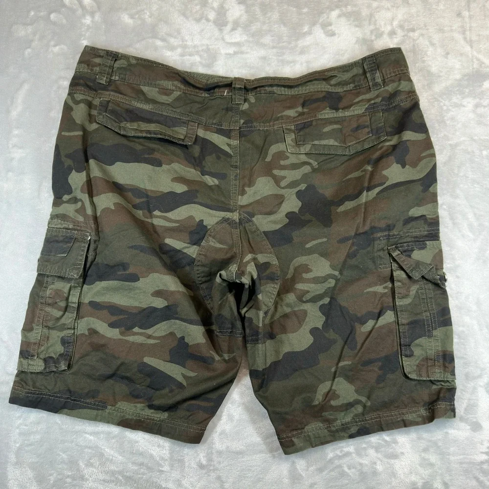 Raw X Cargo Shorts Mens 40 Green Camo Woodland Multi Pocket Cotton Casual